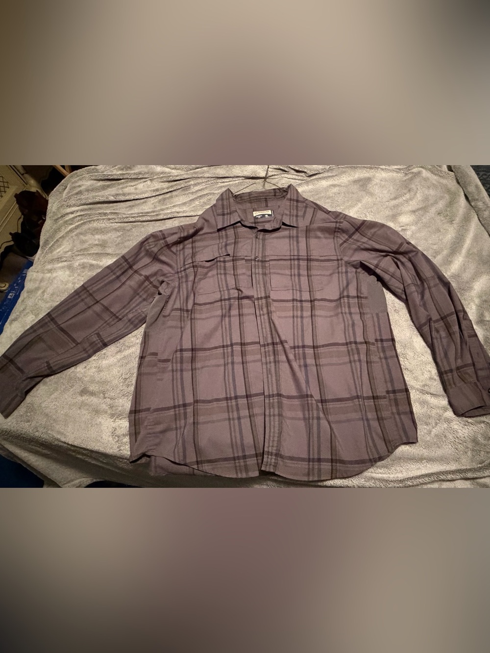Magellan Outdoors Charcoal Plaid Button-Down Shirt